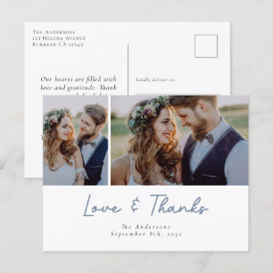 Carte Postale Love & Merci Photo Mariage Merci