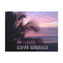 Carte postale Love Mexico Sunset