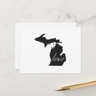 Carte Postale Love Michigan En Forme Adore Antique Chalkboard