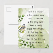 Carte Postale Love Nature Citation Inspirationnelle Lord Byron (Devant / Derrière)