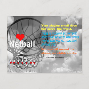 Carte Postale Love Netball Design et Citation Inspirationnelle