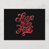 Carte Postale Love Not Fear Red Text (Devant)