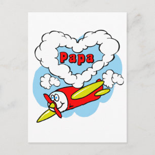 Carte Postale Love Papa Kids Avion
