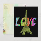 Carte postale Love Paris (Devant / Derrière)