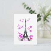 CARTE POSTALE LOVE PARIS EIFFEL TOUR IMPRIMER (Debout devant)