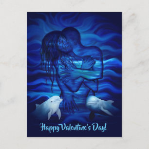 Carte Postale Love, Passion act - paire avec dauphin