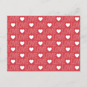 Carte postale Love Pattern - Contour blanc