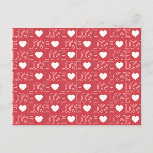 Carte postale Love Pattern - Contour blanc (Devant)