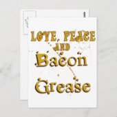 Carte Postale Love Peace & Bacon Grease (Devant / Derrière)