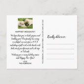 Carte Postale Love Peace Joy Typographie moderne 2 Photo Holiday (Dos)