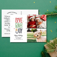 Love Peace Joy Typographie moderne 2 Photo Holiday