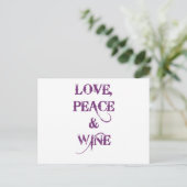 Carte Postale Love Peace Wine (Debout devant)