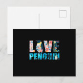 Carte Postale Love Penguin (Devant / Derrière)