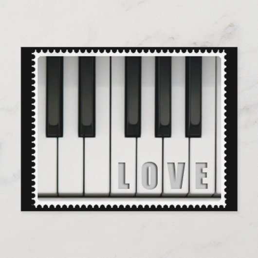 Carte Postale Love Piano (Devant)
