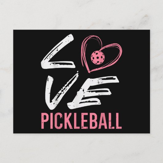 Carte Postale Love Pickleball Coeur Pickle Ball Femmes Filles En (Devant)