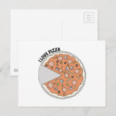 Carte Postale Love Pizza (Devant / Derrière)