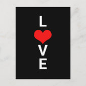 Carte Postale Love Red Heart mignon Saint Valentin Blanc Noir (Devant)