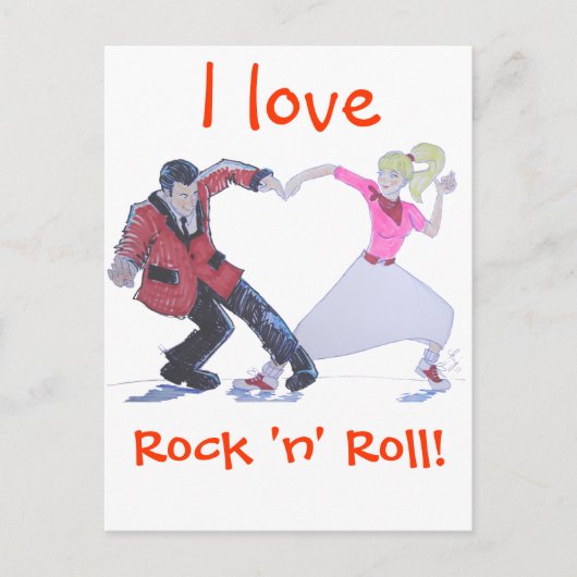 Carte Postale Love Rock and Roll ! (Devant)