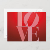 Carte Postale Love Romance Rouge rose (Devant / Derrière)