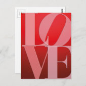 Carte Postale Love Romance Rouge rose (Devant / Derrière)