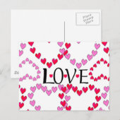 Carte Postale LOVE ROUGE ROSE DE Tiny Hearts (Devant / Derrière)