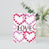 Carte Postale LOVE ROUGE ROSE DE Tiny Hearts (Debout devant)