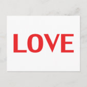 Carte Postale Love rouge typographie moderne Saint Valentin (Devant)