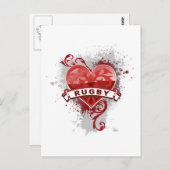 Carte Postale Love Rugby (Devant / Derrière)