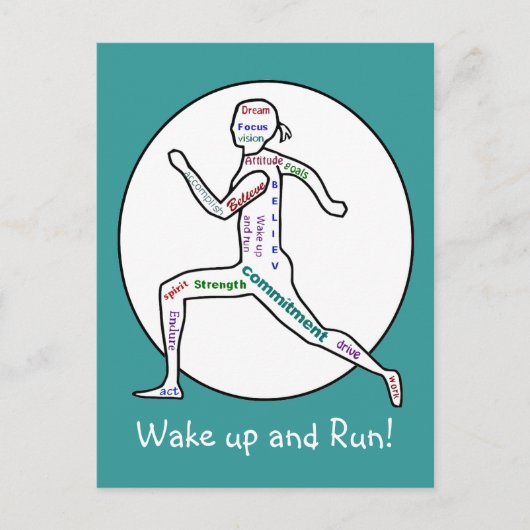 Carte Postale Love Running Motivational Words for Runners (Devant)