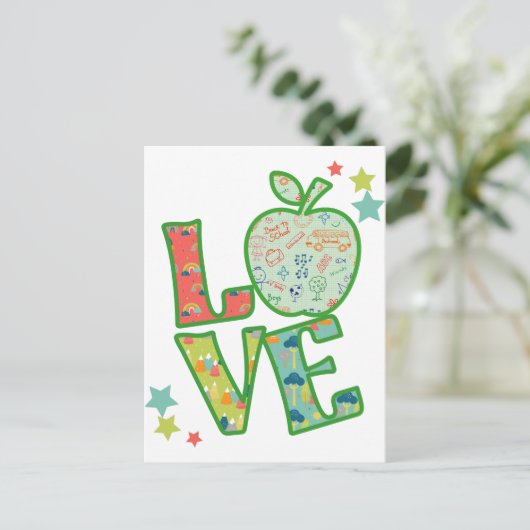 Carte Postale Love School Apple, Drake Back to School (Debout devant)
