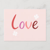 Carte Postale Love Script Design Pink Reds & White (Devant)