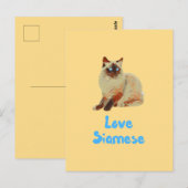 Carte Postale Love Siamese Cats (Devant / Derrière)
