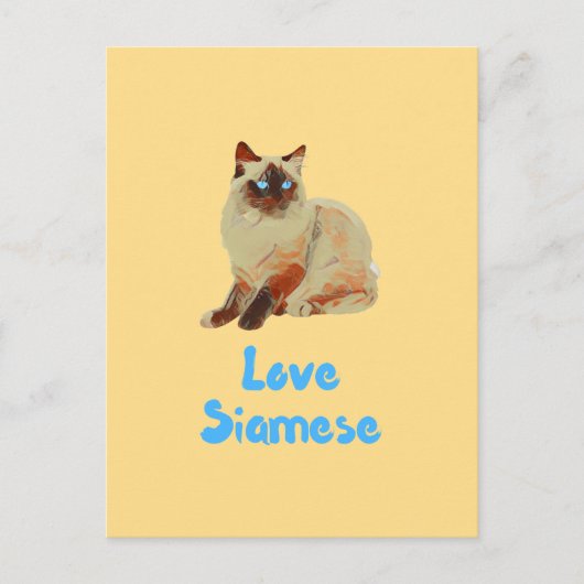 Carte Postale Love Siamese Cats (Devant)
