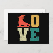 Carte Postale Love skate équipe fan hiver drôle patinage artisti (Devant / Derrière)
