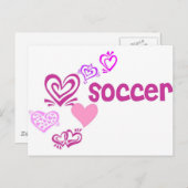 Carte Postale Love Soccer (Devant / Derrière)
