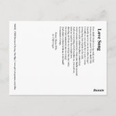 CARTE POSTALE LOVE SONG (Dos)