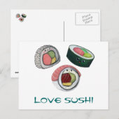 Carte Postale Love Sushi (Devant / Derrière)