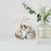 Carte Postale Love Swans Mariage romantique (Debout devant)