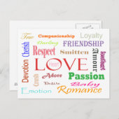 Carte Postale Love Synonyms par Shirley Taylor (Devant / Derrière)