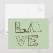 Carte Postale Love Tent Camping (Devant / Derrière)
