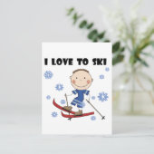 Carte Postale Love to Ski - Garçon Tshirts et cadeaux (Debout devant)