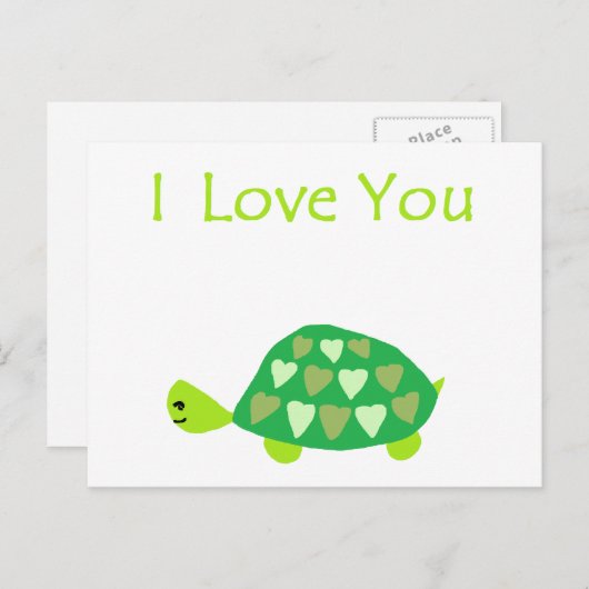 Carte Postale Love Turtle (Devant / Derrière)