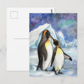 Carte Postale Love Under the Stars - Penguin Lovers (Devant / Derrière)