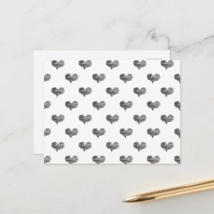Carte Postale Love Valentine's Day Black Heart croquis