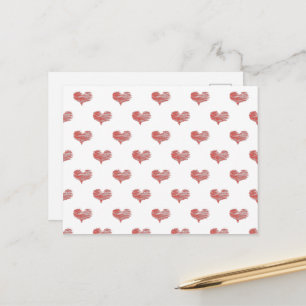 Carte Postale Love Valentine's Day Red Heart croquis