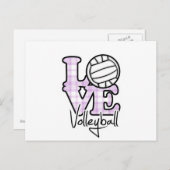 Carte Postale Love Volleyball (Devant / Derrière)