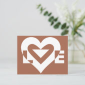 Carte Postale Love White sur Brown (Debout devant)