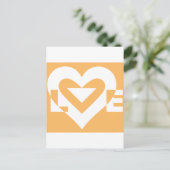 Carte Postale Love White sur Orange (Debout devant)