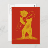 Carte Postale Love You California—Rouge et or (Devant / Derrière)