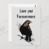 Carte Postale Love you Forevermore Fun Raven Citation (Devant / Derrière)